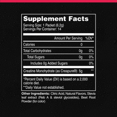 FITAID Creatine Powder, Watermelon Rush, 14 Packets, 14 Servings