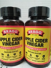 BRAGG Apple Cider Vinegar 90 Capsules EACH 750 Mg Acetic Acid ( 2PK BUNDLE)