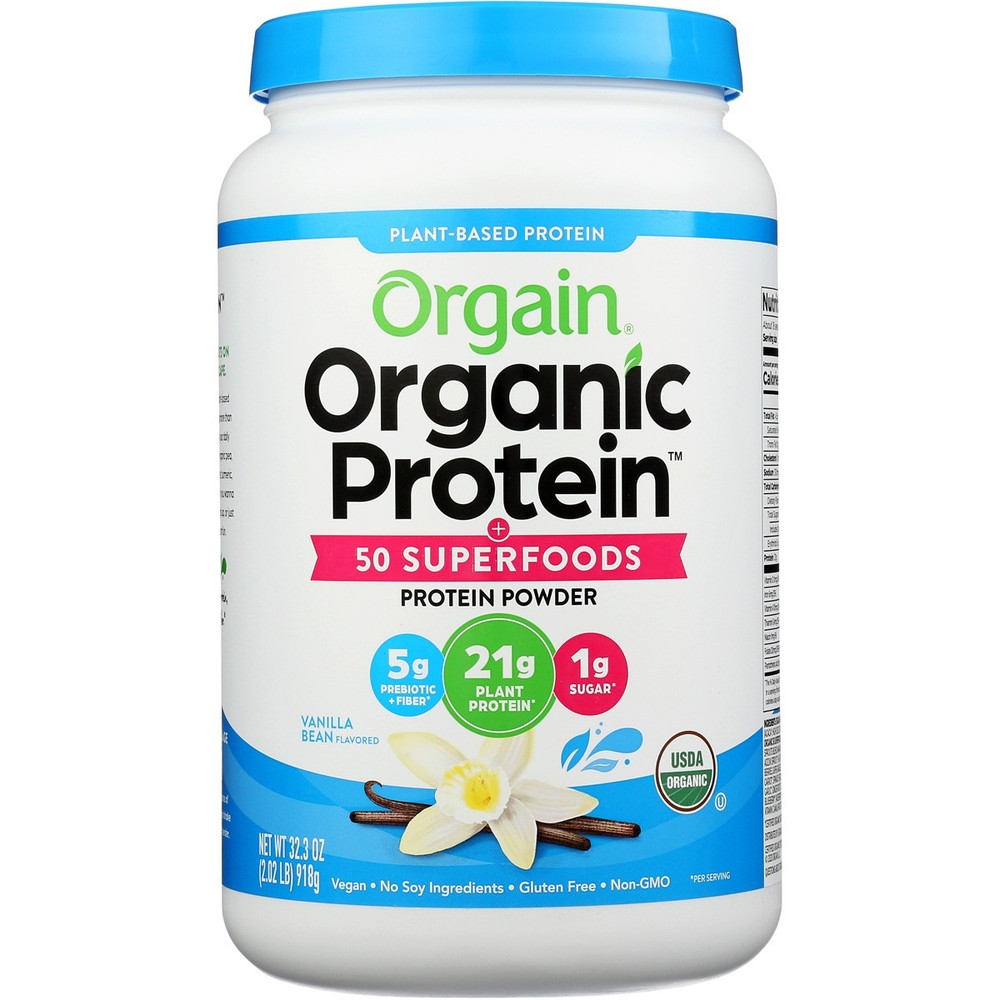 Vanilla Bean Plant Based Protein Powder Orgain Organic 2.02 Lb 1 Pack