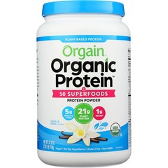 Vanilla Bean Plant Based Protein Powder Orgain Organic 2.02 Lb 1 Pack