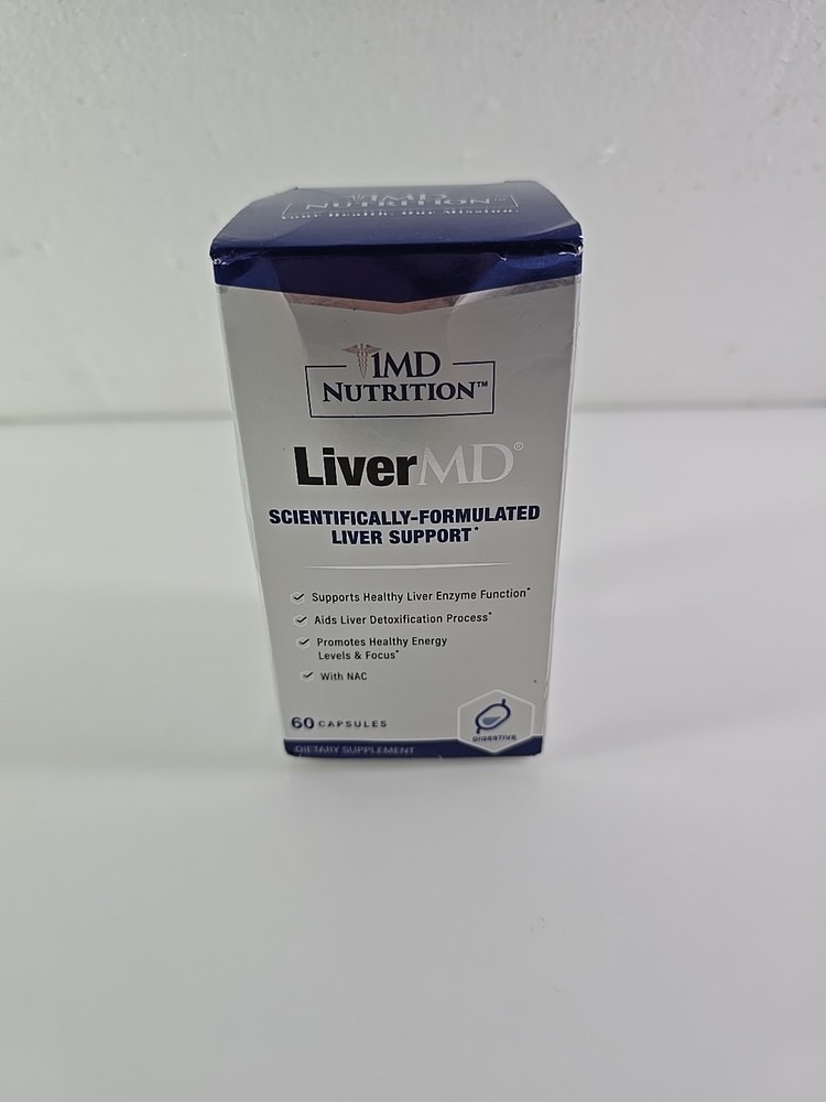1MD LiverMD Liver Support Supplement Siliphos Milk Thistle Extract EXP 07/2026