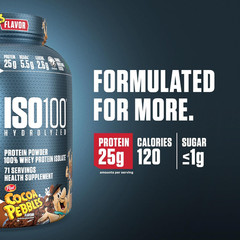 X Cocoa Pebbles ISO100 Whey Protein Powder Isolate, 25G of Protein, 5.5G Bcaas,