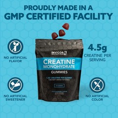 Invigor8 Creatine Gummies – Manufactured In USA 3rd Party Tested Real Creatine