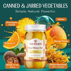 TrueSeaMoss Sea Moss Gel – Made in USA – Wildcrafted Seamoss, Fruits & Jarred Ve