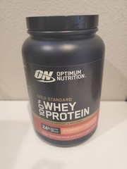 Lot of 3 x 24 oz Optimum Nutrition 100% Whey Protein, Strawberry, Exp 4/28