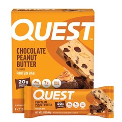 Quest Nutrition Chocolate Peanut Butter Protein Bars, 20g 4 Count (Pack of 1)