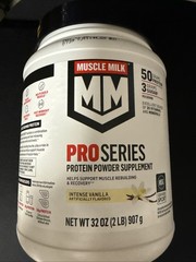 Muscle Milk Protein Powder Pro Series, 7/22/26 Exp Intense Vanilla 32 Oz