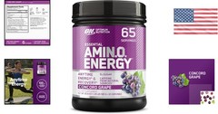 Concord Grape Amino Energy – Pre Workout with BCAA, Anytime Formula, 1.29 lb
