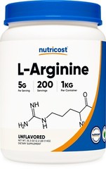 Nutricost L-Arginine (1 KG) – Pure L-Arginine Powder – 5000mg Per Serving