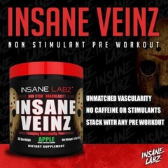 Psychotic Pre Workout Insane Veinz Apple 35 servings