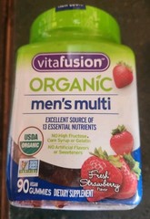 Vitafusion Men’s Multivitamin Organic Gummies Strawberry Flavor 90ct