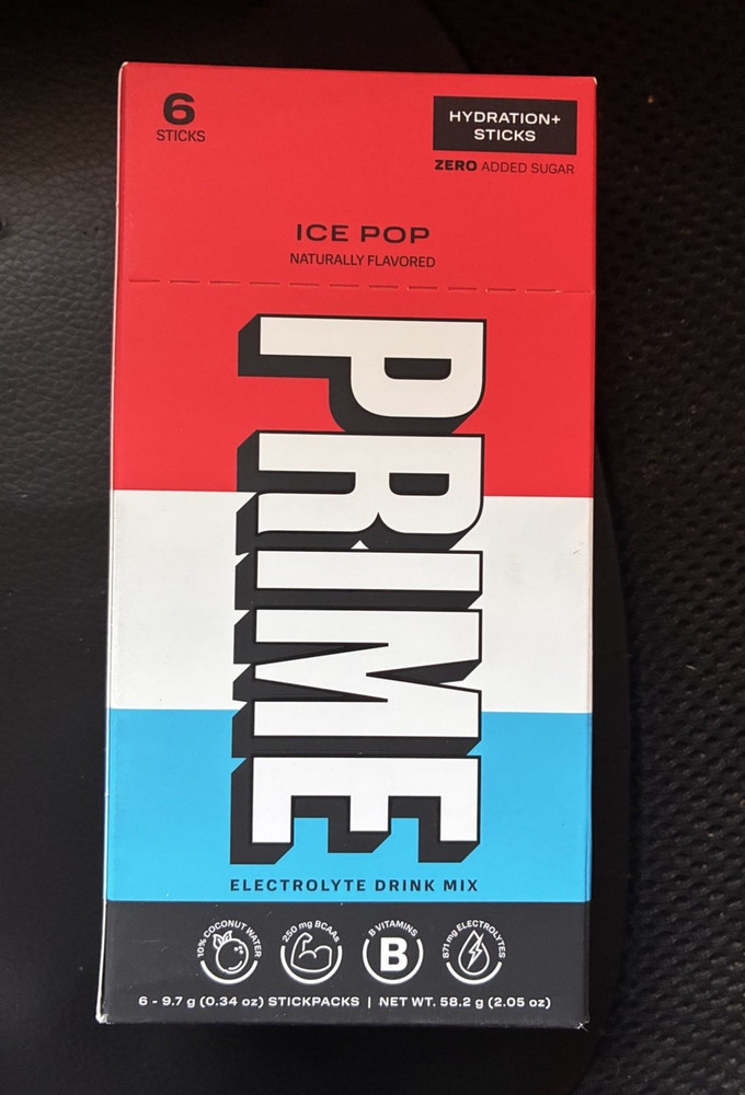 PRIME Hydration+ Electrolyte Powder Sticks Ice Pop Zero Added Sugar 6 Sticks