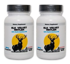 Elk Velvet Antler Canadian Powder 500mg (2 Bottles, 120 Capsules)