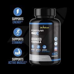 Fortivir Max- Bodybuilding & Men’s Health Support- 3 Bottles- 270 Capsules