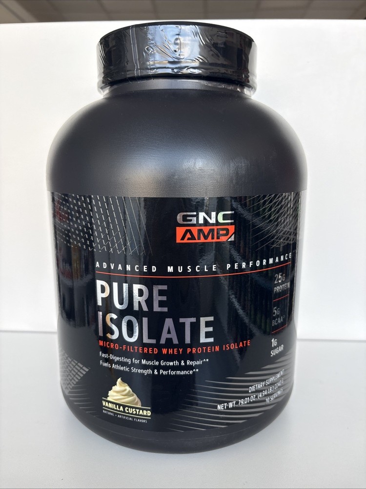 GNC AMP Pure Isolate – Vanilla Custard (70 Servings) Exp 1/2027