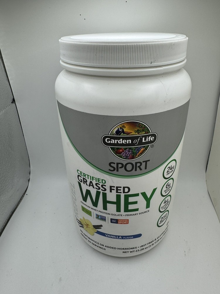 Garden Of Life Sport Certified Grass Fed Whey Vanilla 23.28oz (660g) New Sealed