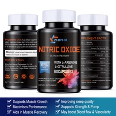180 Nitric Oxide Booster Supplement w/ L-Arginine Premium Workout Muscle Capsule