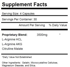 1 pk Nitric Oxide Complex 3500mg L-Arginine AAKG Muscle Pump Growth Pills