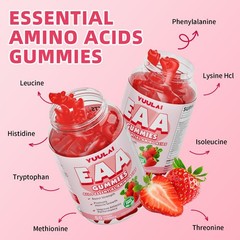 YUULAI EAA Gummies 2-Pack – 9 Essential Aminos + BCAAs, Muscle & Energy