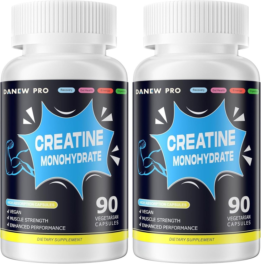 Creatine Monohydrate 2500mg Per Serving, 180 Capsules – Gluten Free, Non-GMO-…