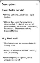 Want A BUMP® BLUE LABEL Revamped – Energy ON ICE (600mg Caffeine + Icy Menthol)