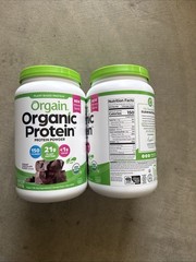 2X Orgain Organic Protein Creamy chocolate Fudge powder 2.03lbs.