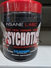 Insane Labz Pre Workout Powder Blue Raspberry Flavor 30 Serv *EXP 1/2028*