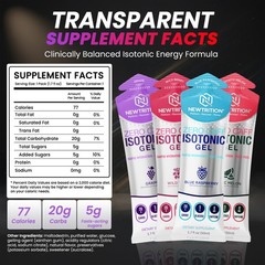 NewTrition Isotonic Energy Gel Variety Pack 50ml 20g Carbs Running Cycling Fuel