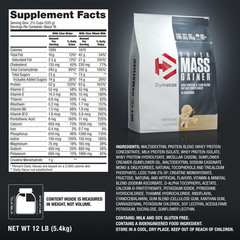 Dymatize Super Mass Gainer, High Protein & Carb Blend, Gourmet Vanilla, 12 Lb