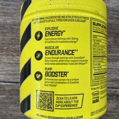 C4 Original Pre-Workout Powder 30 Servings Icy Cherry-Limeade 07/27 NEW