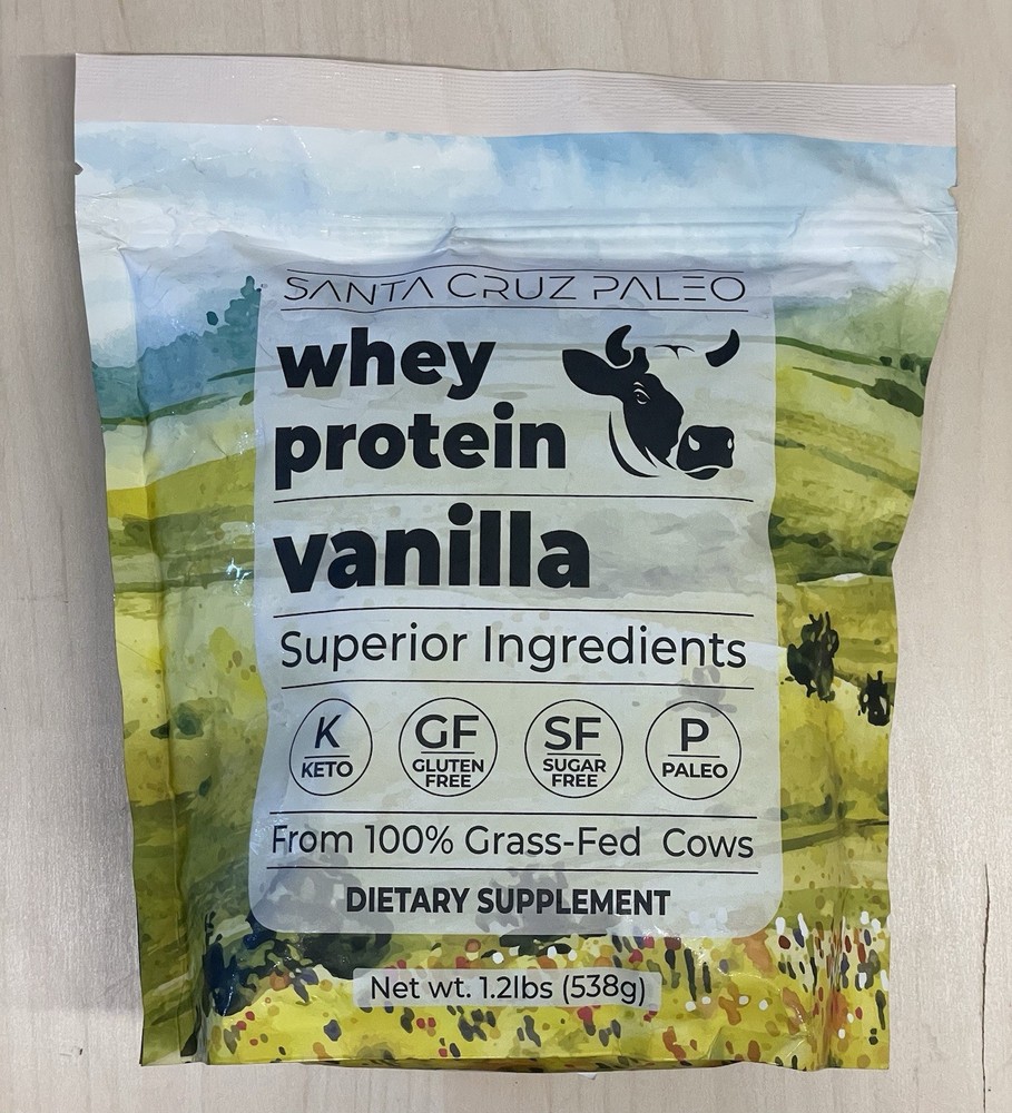 Santa Cruz Paleo Whey Protein Powder, 🍦 Vanilla Flavor, 20 Servings, 1.2 lb Bag