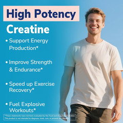 Creatine Hcl Capsule, 750Mg High Absorption Creatine Hydrochloride, Endurance, S