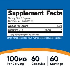 Nutricost CoQ10 100mg, 60 Capsules, Vegetarian Capsules, Non-GMO (Coenzyme Q10)