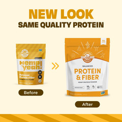 Hemp Yeah Balanced Protein and Fiber Powder, Unsweetened, Keto Friendly, Preserv