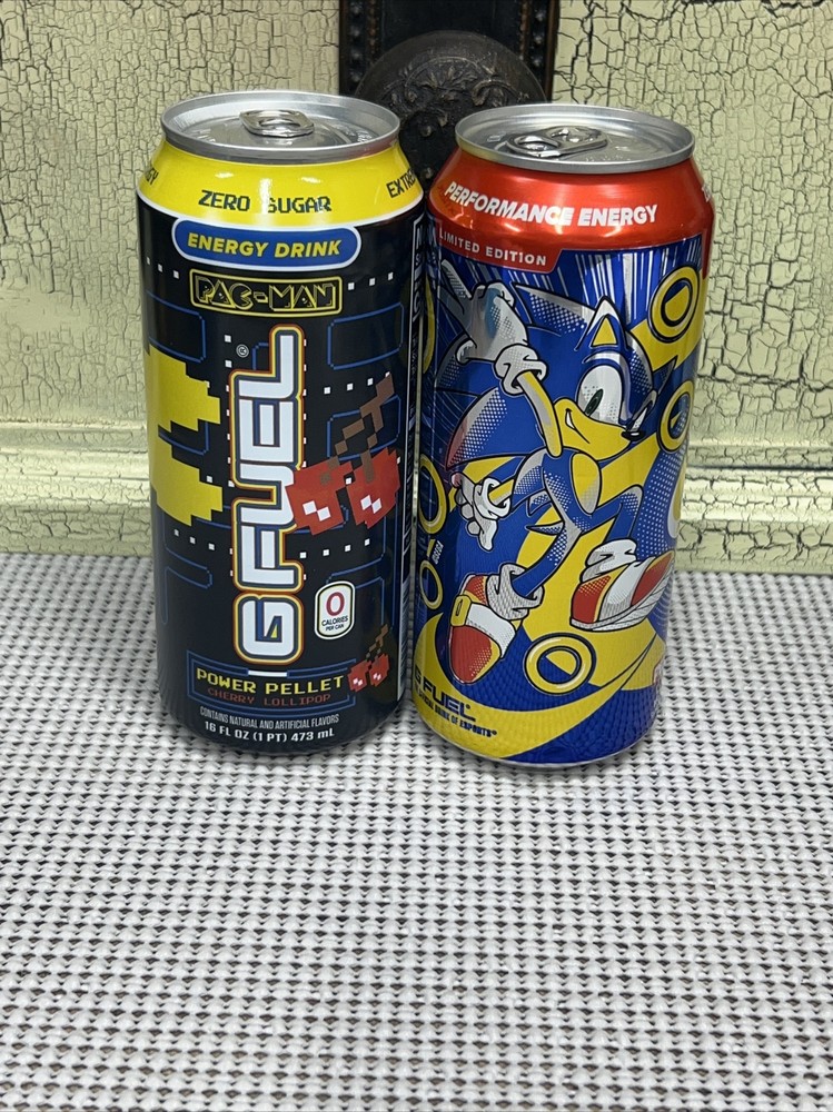 PAC MAN GFUEL Cherry Power Pellet Can + Sonic Sega Peach Rings NEW/UNOPENED