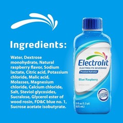 Electrolit, Electrolyte Beverage, Blue Raspberry, 21 Fl Oz Bottle (Pack of 12)