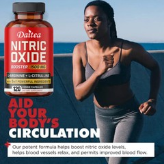 Nitric Oxide Booster Supplement Supports Blood Flow Pre Workout 1500 mg