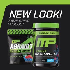 MusclePharm Assault Energy & Strength Pre Workout – 30 Servings, Blue Raspberry