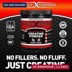 Body Fortress 100% Creatine Monohydrate Powder – Unflavored Micronized Creatine