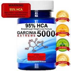 100% Pure Garcinia Cambogia Extract NOT 80% HCA – CONTAINS 95% HCA Weight Loss