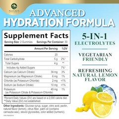 Hydration Electrolyte Gummies – Daily Liquid Replenisher 60 Count (Pack of 1)