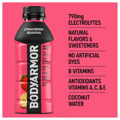 BODYARMOR Sports Drink, Strawberry Banana, Electrolyte Drink Hydration, 16 Fl Oz