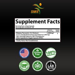 Tribulus Terrestris Test Boost, Energy, Stamina, Endurance, Muscle 3 Pack
