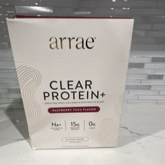*NEW*arrae Clear Protein+ Raspberry Yuzu 14 Stick Packs, Collagen + Electrolytes