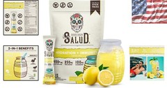 Salud 2-in-1 Hydration Packets: Lemonade Electrolyte Drink Mix with Elderberry