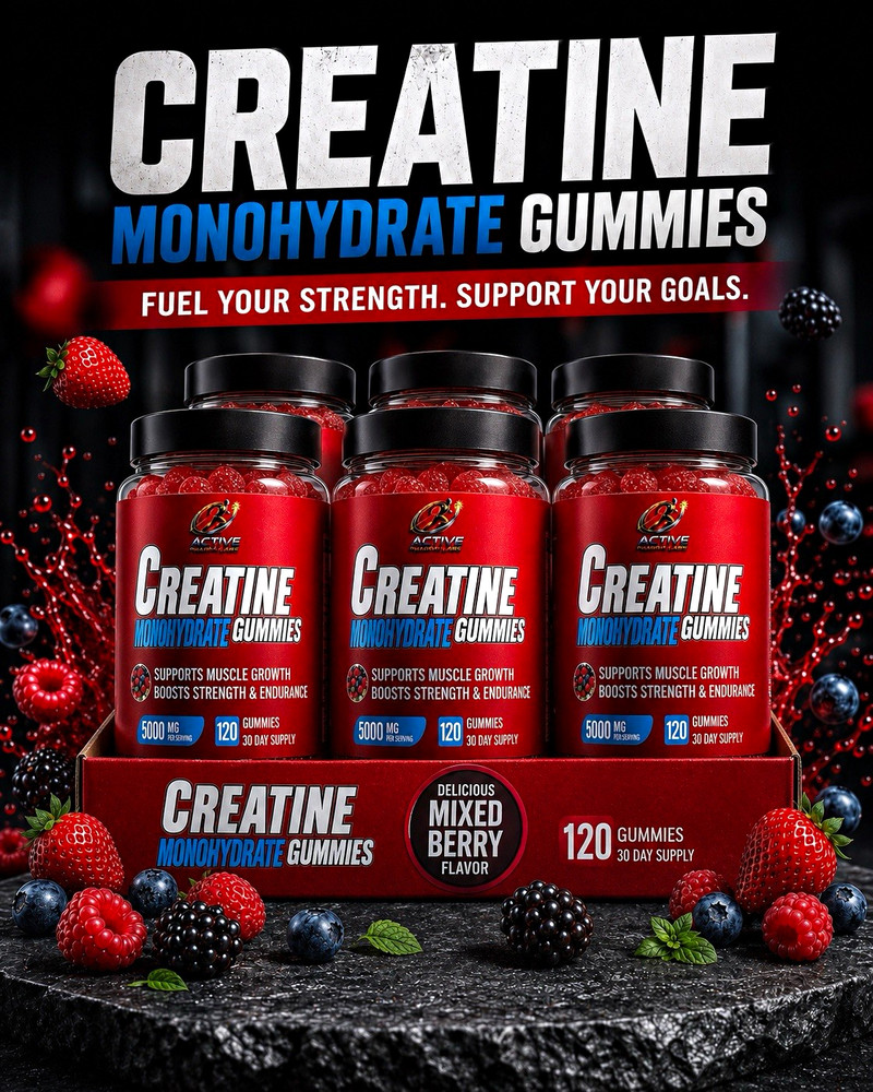 Active Health Labs Creatine Gummies Mixed Berry 5000mg Sugar-Free Vegan 720ct