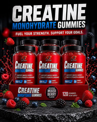 Active Health Labs Creatine Gummies Mixed Berry 5000mg Sugar-Free Vegan 720ct