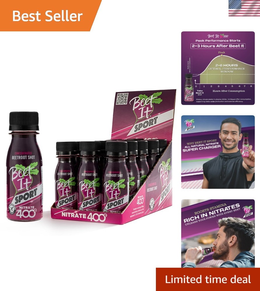 Sport Pro-Elite Shot, 15 Shots, 400mg Dietary Beet Nitrates, Non-GMO Certifie…