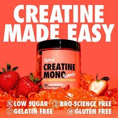 SWOLY Creatine Gummies – Strawberry Flavored, 30 Servings