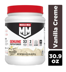Muscle Milk Genuine Protein Powder, Vanilla, 32g Protein, 1.9lb, 30.9oz